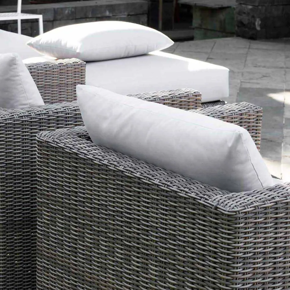 Poltrona da giardino di design intrecciata a mano Elsa Viadurini