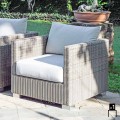 Poltrona da giardino di design intrecciata a mano Elsa