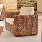 Poltrona da Giardino in Abaca Naturale con Cuscini – Raziel Viadurini