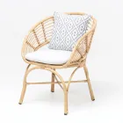 Poltrona da Giardino in Alluminio e Intreccio in Polyrattan e Cuscino - Ellide Viadurini