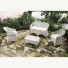 Poltrona da Giardino in Alluminio e Intreccio in Polyrattan - Melina Viadurini