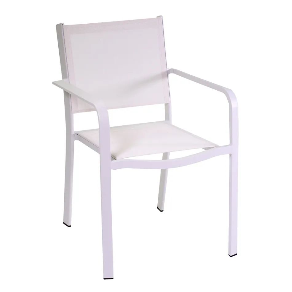 Poltrona da Giardino in Alluminio e Textilene di Diverse Finiture - Quaderno Viadurini