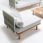 Poltrona da Giardino in Teak, Intreccio in Corda e Cuscini - Bellatrix Viadurini