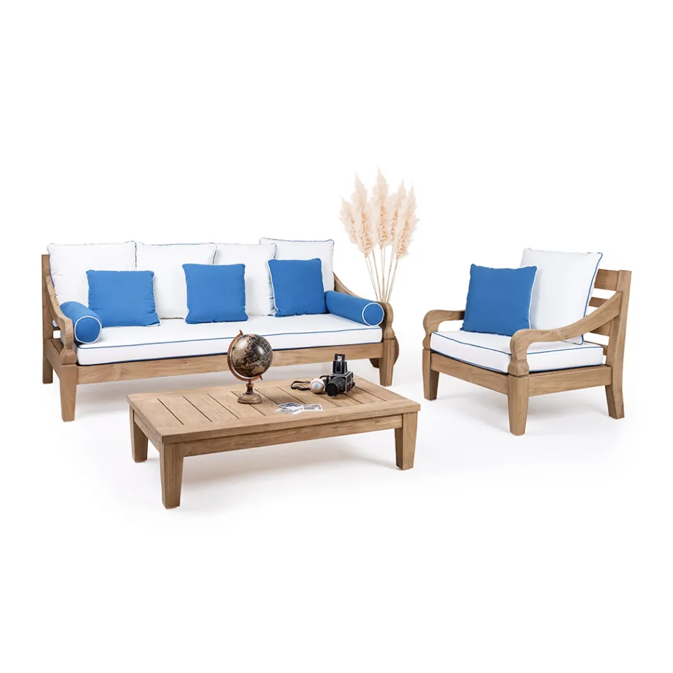Poltrona da Giardino in Teak Naturale Spazzolato - Artes  Viadurini