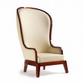 Poltrona da salotto in pelle decorazione laser, made in Italy, Eli