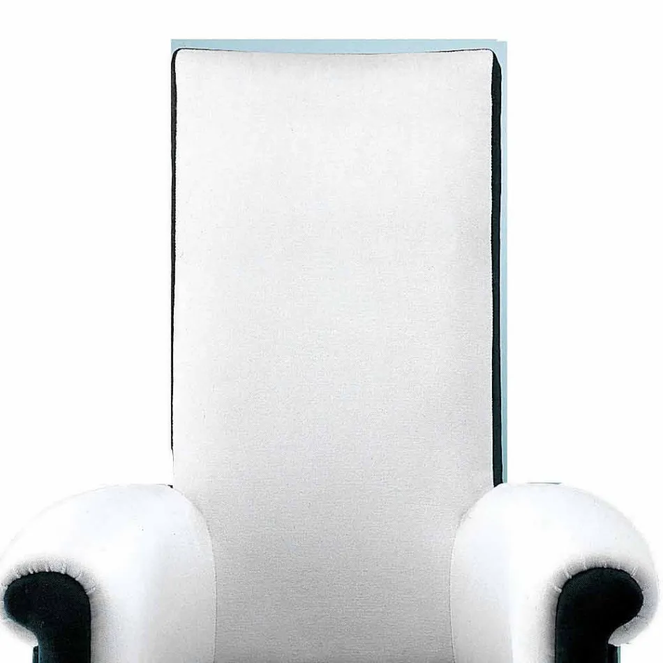 Poltrona da Salotto Rivestita in Velluto Bianco e Nero Made in Italy - Gedda Viadurini