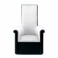 Poltrona da Salotto Rivestita in Velluto Bianco e Nero Made in Italy - Gedda