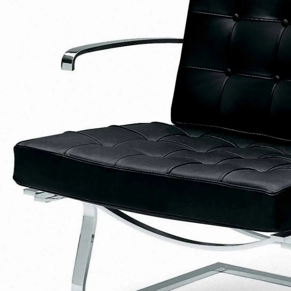 Poltrona da Ufficio in Pelle con Struttura in Acciaio Made in Italy - Speranza Viadurini