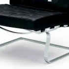 Poltrona da Ufficio in Pelle con Struttura in Acciaio Made in Italy - Speranza Viadurini
