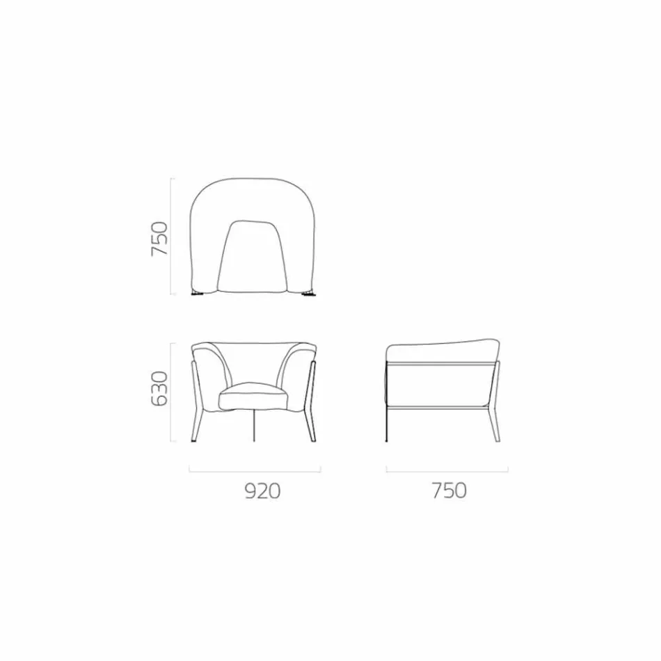 Poltrona di Design da Esterno o Interno Moderna e Made in Italy - Carminio1 Viadurini