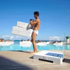 Poltrona galleggiante Trona Luxury bianca di design, made in Italy Viadurini