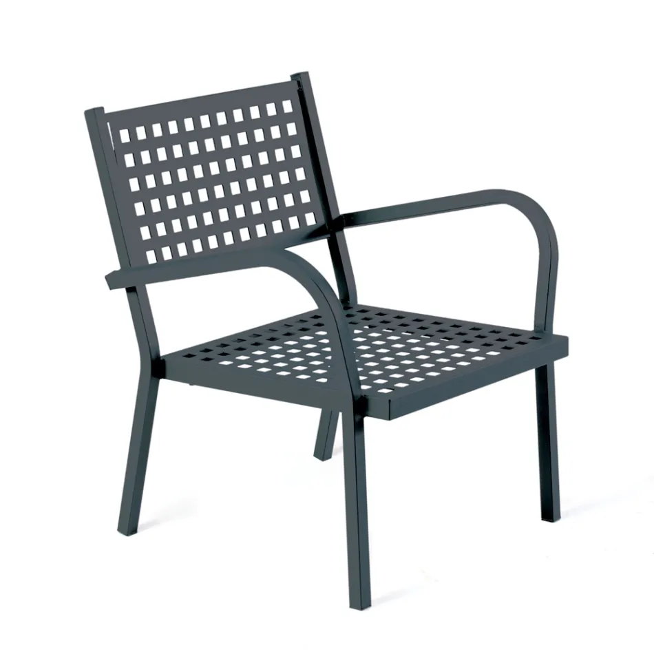 Poltrona Impilabile da Giardino in Acciaio Made in Italy 2 Pezzi – Aberdeen Viadurini