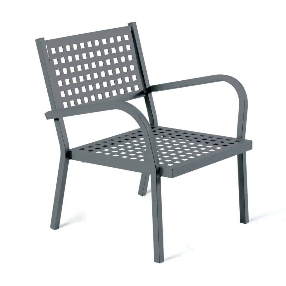 Poltrona Impilabile da Giardino in Acciaio Made in Italy 2 Pezzi – Aberdeen Viadurini