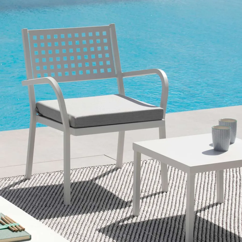 Poltrona Impilabile da Giardino in Acciaio Made in Italy 2 Pezzi – Aberdeen Viadurini