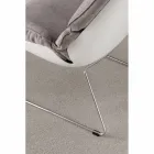 Poltrona in polipropilene bianco e cuscino soft grigio Betulla Viadurini