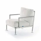 Poltrona Moderna di Design in Acciaio e PVC Nero o Bianco da Esterno - Ontario2 Viadurini