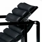 Poltrona Moderna in Legno Laccato Nero Lucido e Pelle Made in Italy - Conga Viadurini