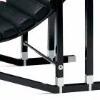 Poltrona Moderna in Legno Laccato Nero Lucido e Pelle Made in Italy - Conga Viadurini