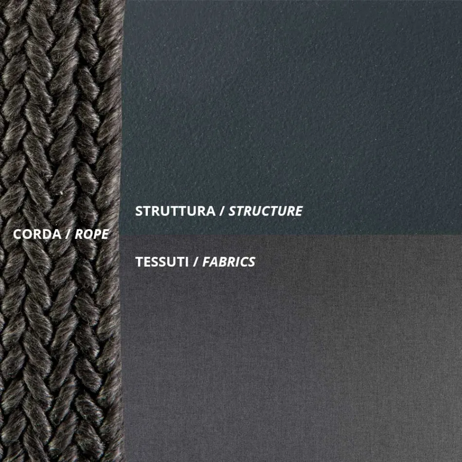 Poltrona Outdoor in Acciaio e Corda con Cuscini Made in Italy – Helga Viadurini