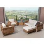 Poltrona Outdoor in Intreccio di Banano con Cuscini – Legolas Viadurini