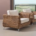 Poltrona Outdoor in Intreccio di Banano con Cuscini – Legolas