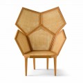 Poltrona pentagonale da salotto design classico, L103xP72cm, Pole