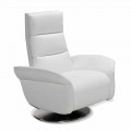 Poltrona relax 2 motori girevole pelle/tessuto/ecopelle moderna Bluma