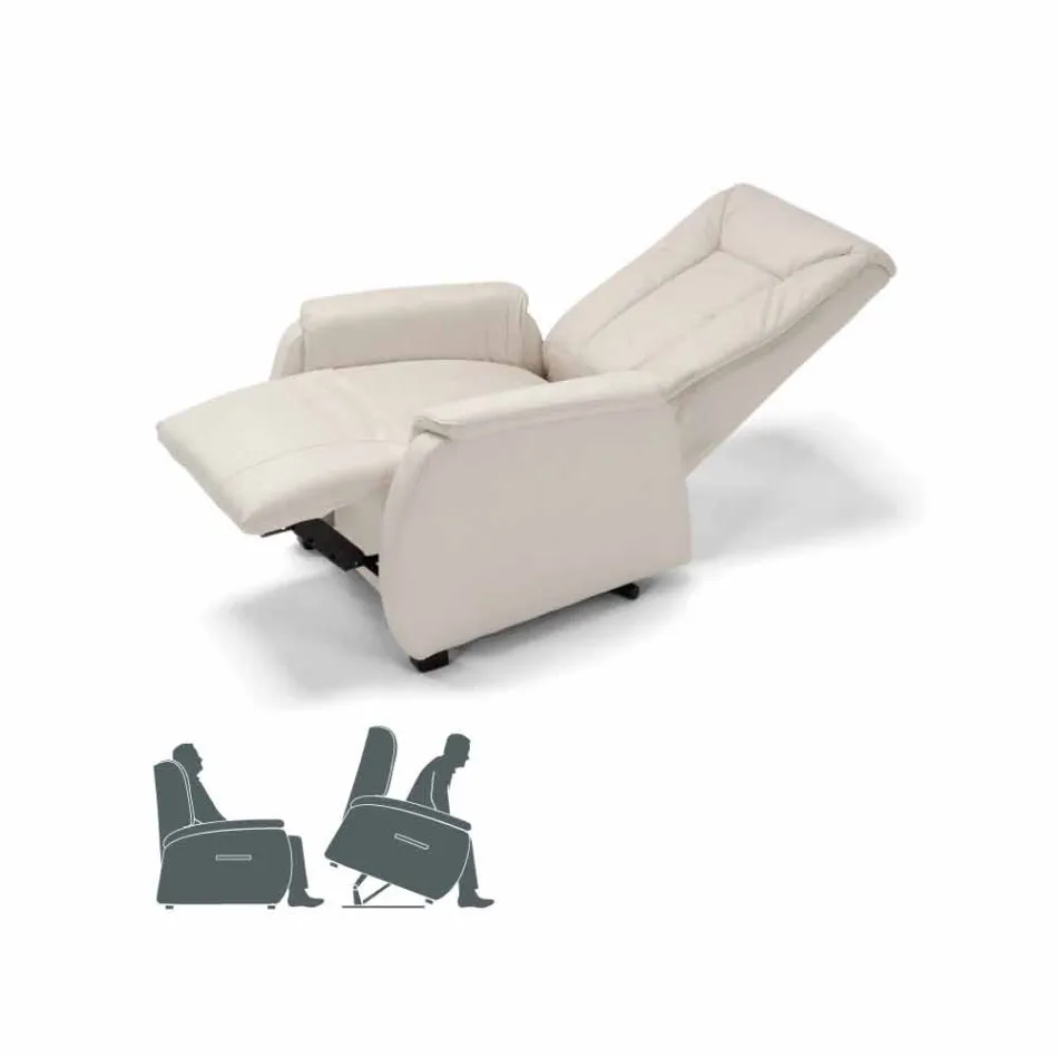 Poltrona relax alzapersona a 2 motori di design Rosa, made in Italy Viadurini