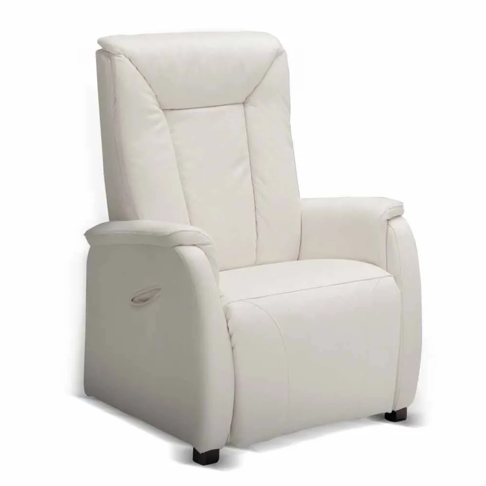 Poltrona relax alzapersona a 2 motori di design Rosa, made in Italy Viadurini