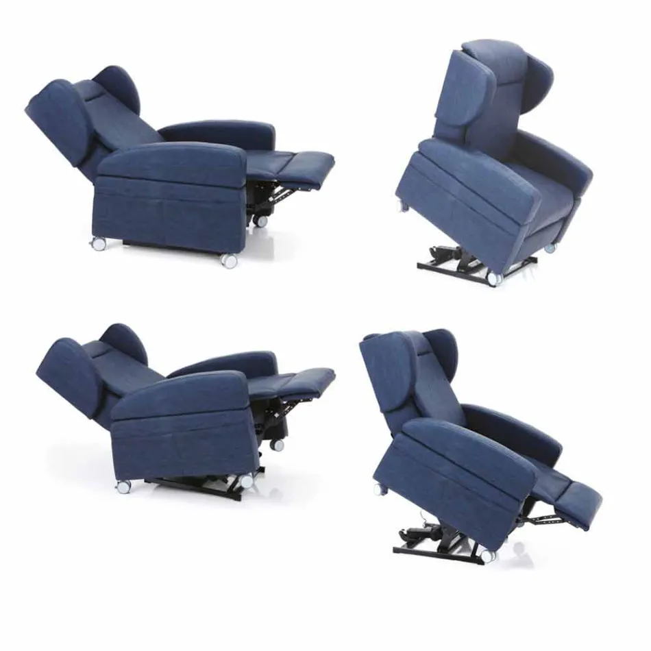 Poltrona relax ortopedica 4 motori made in Italy Giglio,design moderno Viadurini