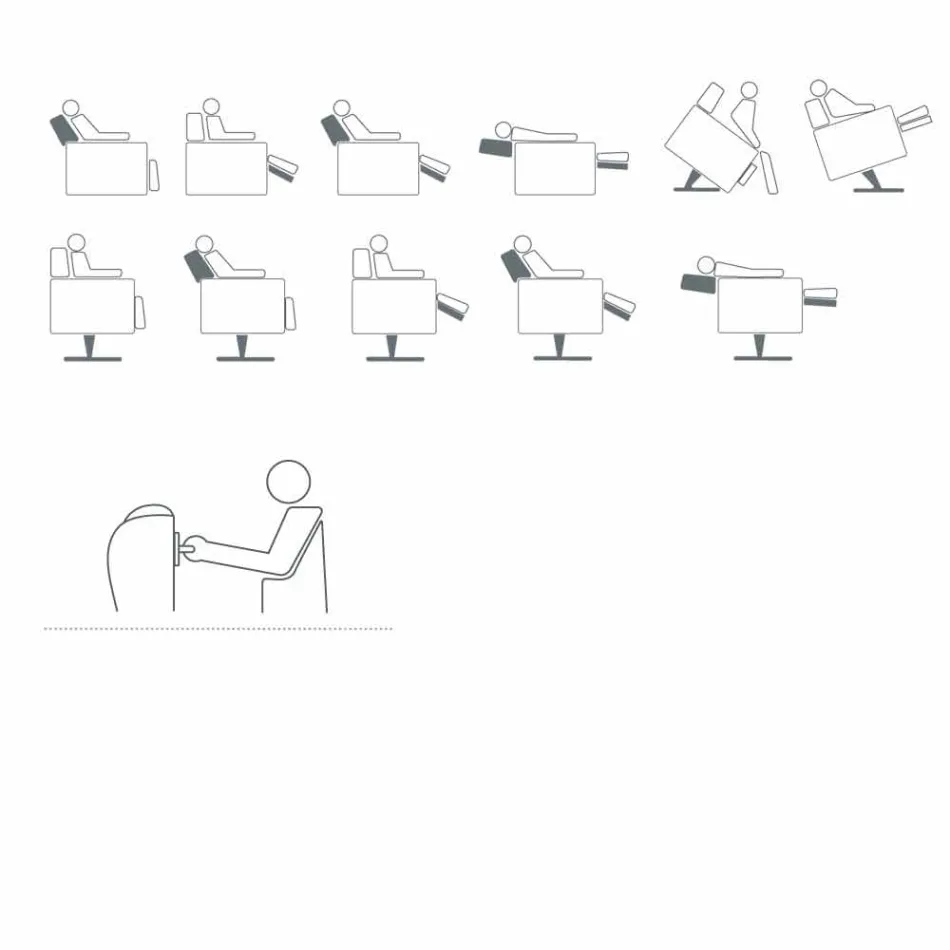 Poltrona relax ortopedica 4 motori made in Italy Giglio,design moderno Viadurini