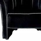 Poltrona Salotto in Velluto Nero con Cuciture a Contrasto Made in Italy - Caster Viadurini