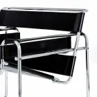 Poltrona Ufficio in Cuoio con Struttura in Acciaio Cromato Made in Italy - Cefeo Viadurini