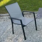 Poltroncina da Esterno Impilabile in Alluminio e Textilene - Mira Viadurini