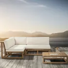 Poltroncina da Esterno in Teak Naturale e Cuscini - Circe Viadurini