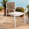 Poltroncina da Esterno Realizzata in Alluminio Beige e Corda Terra - Luxe