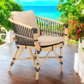 Poltroncina da Giardino in Rattan Naturale con Cuscini Inclusi – Catelyn