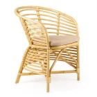 Poltroncina da Giardino in Rattan Naturale, Cuscino Incluso, – Torvi Viadurini
