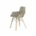 Poltroncina da Soggiorno di Design in Polipropilene e Legno - Faz Wood by Vondom Viadurini