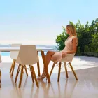 Poltroncina da Soggiorno di Design in Polipropilene e Legno - Faz Wood by Vondom Viadurini