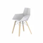 Poltroncina da Soggiorno di Design in Polipropilene e Legno - Faz Wood by Vondom Viadurini