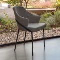 Poltroncina in Metallo e Seduta in Tessuto Riciclato Made in Italy - Salvia