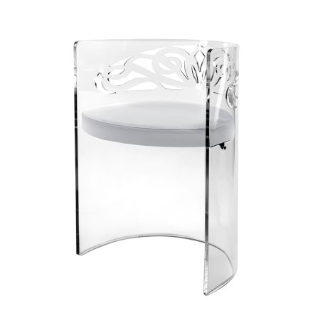 Poltroncina Trasparente in Plexiglass e Seduta Imbottita Made in Italy - Caelia Viadurini