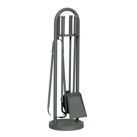 Porta Attrezzi con 4 Utensili per il Camino Made in Italy - Licaone Viadurini