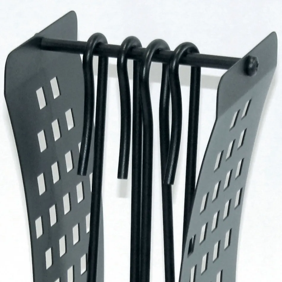 Porta Attrezzi dalle Linee Moderne in Metallo e 4 Utensili Made in Italy - Maiko Viadurini