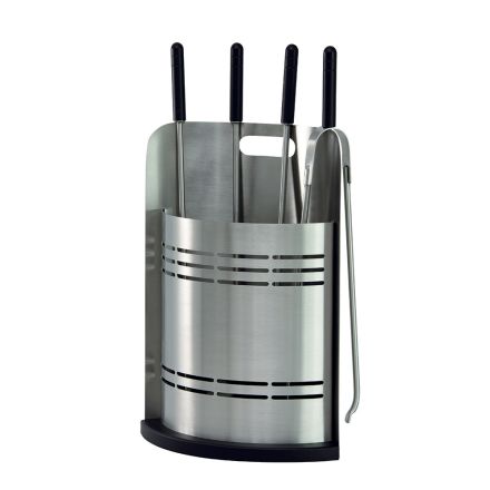 Porta Attrezzi Fisso con 4 Utensili per il Camino Made in Italy - Bonsai Viadurini