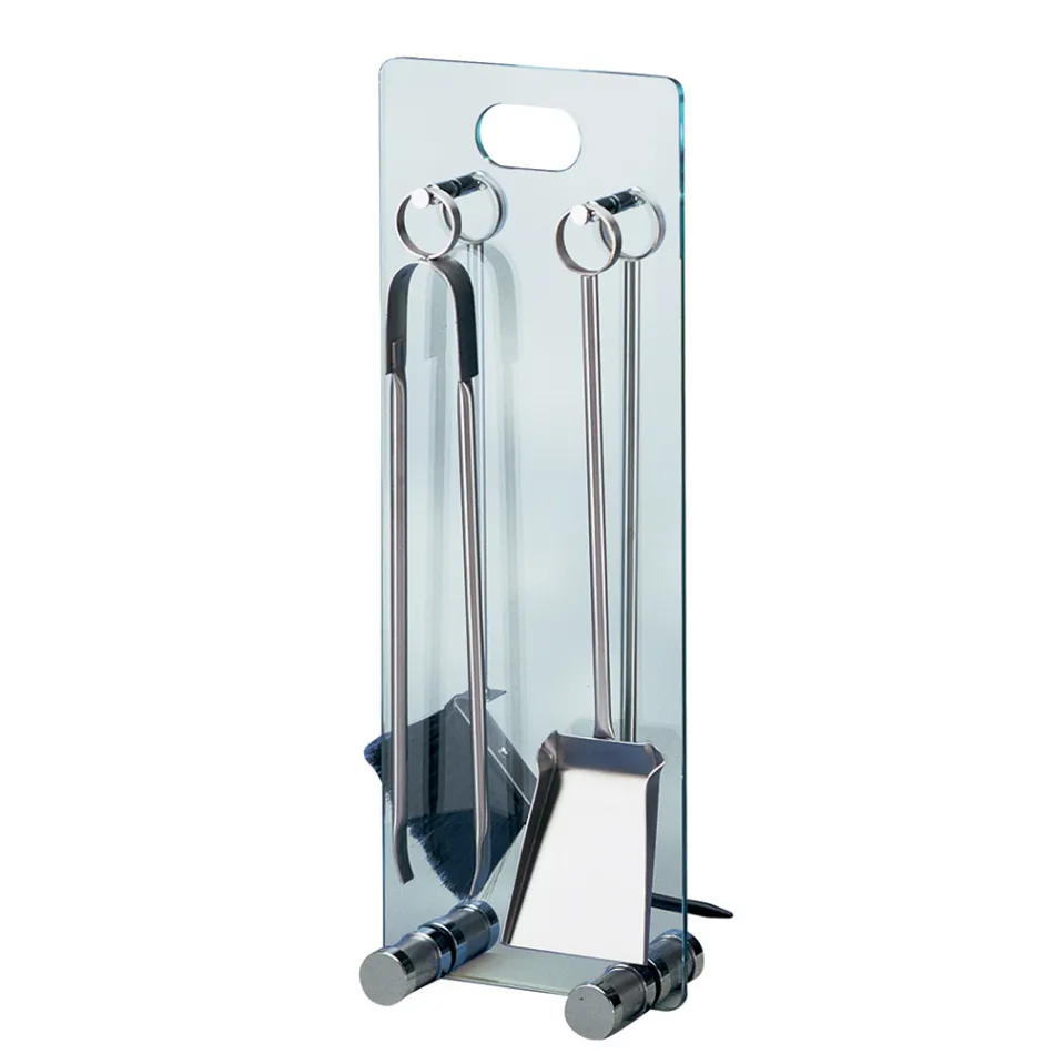 Porta Attrezzi in Cristallo Temperato con 4 Accessori Made in Italy - Zebra Viadurini