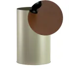 Porta Pellet Cilindrico con Coperchio in Diverse Finiture Made in Italy - Fenicottero Viadurini