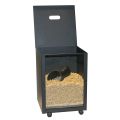 Porta Pellet in Acciaio Verniciato Nero con Plexiglass Made in Italy - Pellicano