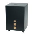Porta Pellet Quadrato in Acciaio Verniciato Nero e Ruote Made in Italy - Pappagallo